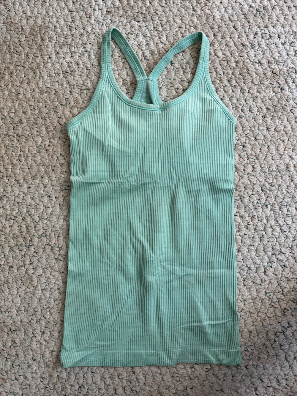 lululemon athletica Mint Green Ribbed Racerback Tank